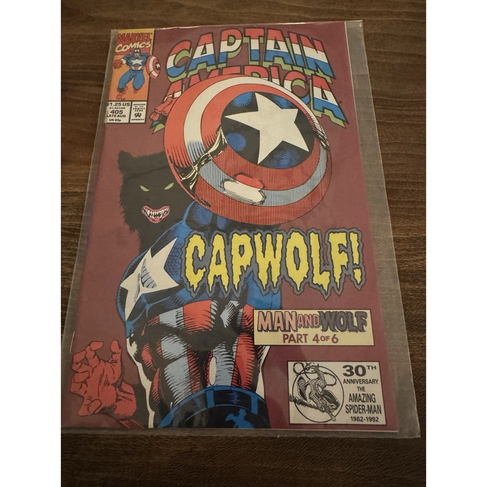Marvel Captain America 405 First Capwolf Wolverine 1992 Near Mint Condition